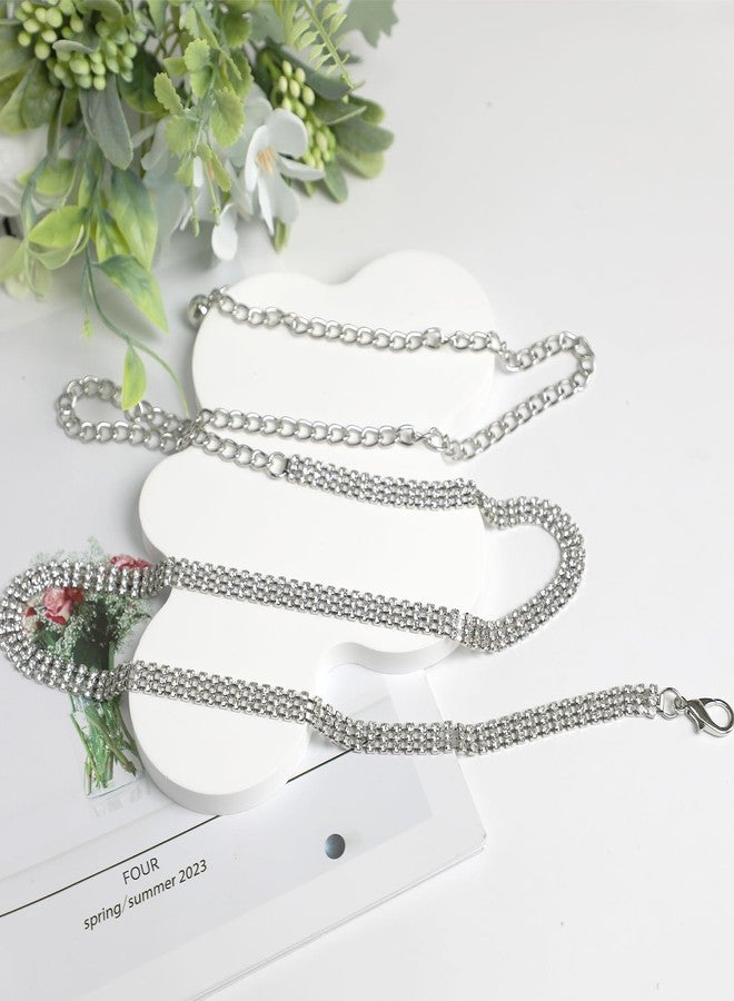 Gallipower Chain Belts for Women, Adjustable Silver Metal Chain Belt,Fashion Metal Waist Chain Chunky Belts for Dresses Jeans - Image 4